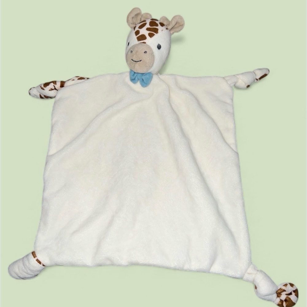 Stephen Joseph Giraffe Lovey Security Blanket Knotted Corners 10”